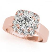 CERTIFIED 18K ROSE GOLD 1.08 CTW J-K/VS-SI1 DIAMOND HALO ENGAGEMENT RING