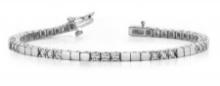 14K WHITE GOLD 1 CTW G-H SI2/SI3 CLASSIC DIAMOND BLOCK HARMONY TENNIS BRACELET