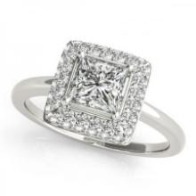 CERTIFIED PLATINUM 1.22 CTW J-K/VS-SI1 DIAMOND HALO ENGAGEMENT RING