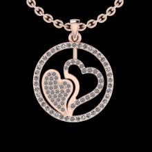 0.36 Ctw SI2/I1 Diamond 14K Rose Gold Pendant Necklace