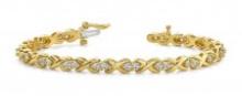 14K YELLOW GOLD 1.50 CTW G-H SI2/SI3 X LINK DIAMOND BRACELET