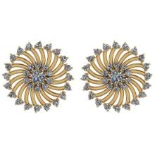 0.80 Ctw SI2/I1 Diamond 14K Yellow Gold Stud Earring