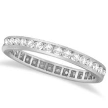 Channel Set Diamond Eternity Ring Anniversary Band platinum 1.00 ctw