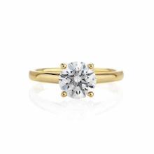 Certified 1.07 CTW Round Diamond Solitaire 14k Ring H/SI2