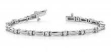 14K WHITE GOLD 1 CTW G-H I1/I2 SHINY COLUMN LINK DIAMOND BRACELET