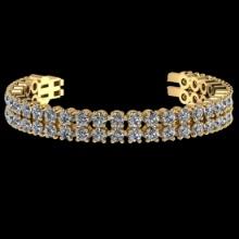 3.42 Ctw VS/SI1 Diamond 14K Yellow Gold 3 Row Bracelet (ALL DIAMOND ARE LAB GROWN)
