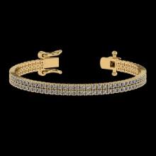 3.48 CtwVS/SI1 Diamond Prong Set 14K Yellow Gold 2 Row Bracelet (ALL DIAMOND ARE LAB GROWN )