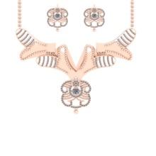 3.27 Ctw VS/SI1 Diamond Style 14K Rose Gold Necklace + Earrings Set ALL DIAMOND ARE LAB GROWN DIAMON