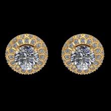 4.66 Ctw VS/SI1 Diamond 14K Yellow Gold Stud Earrings (ALL DIAMOND LAB GROWN Diamond )