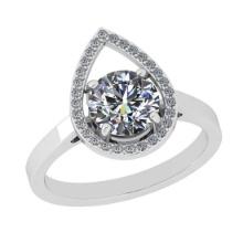 1.25 Ctw SI2/I1 Diamond 14K White Gold Engagement Halo Ring(ALL DIAMOND ARE LAB GROWN)