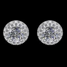 4.66 Ctw VS/SI1 Diamond 14K White Gold Stud Earrings (ALL DIAMOND LAB GROWN Diamond )
