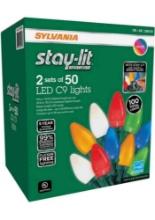 SYLVANIA Stay-Lit Platinum LED C9 String Lights, ey way a