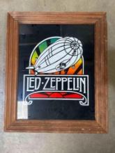 Vintage Led Zeppelin 1980's Wooden Framed