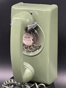 Vintage Green Western Electric Wall Rotary Phone