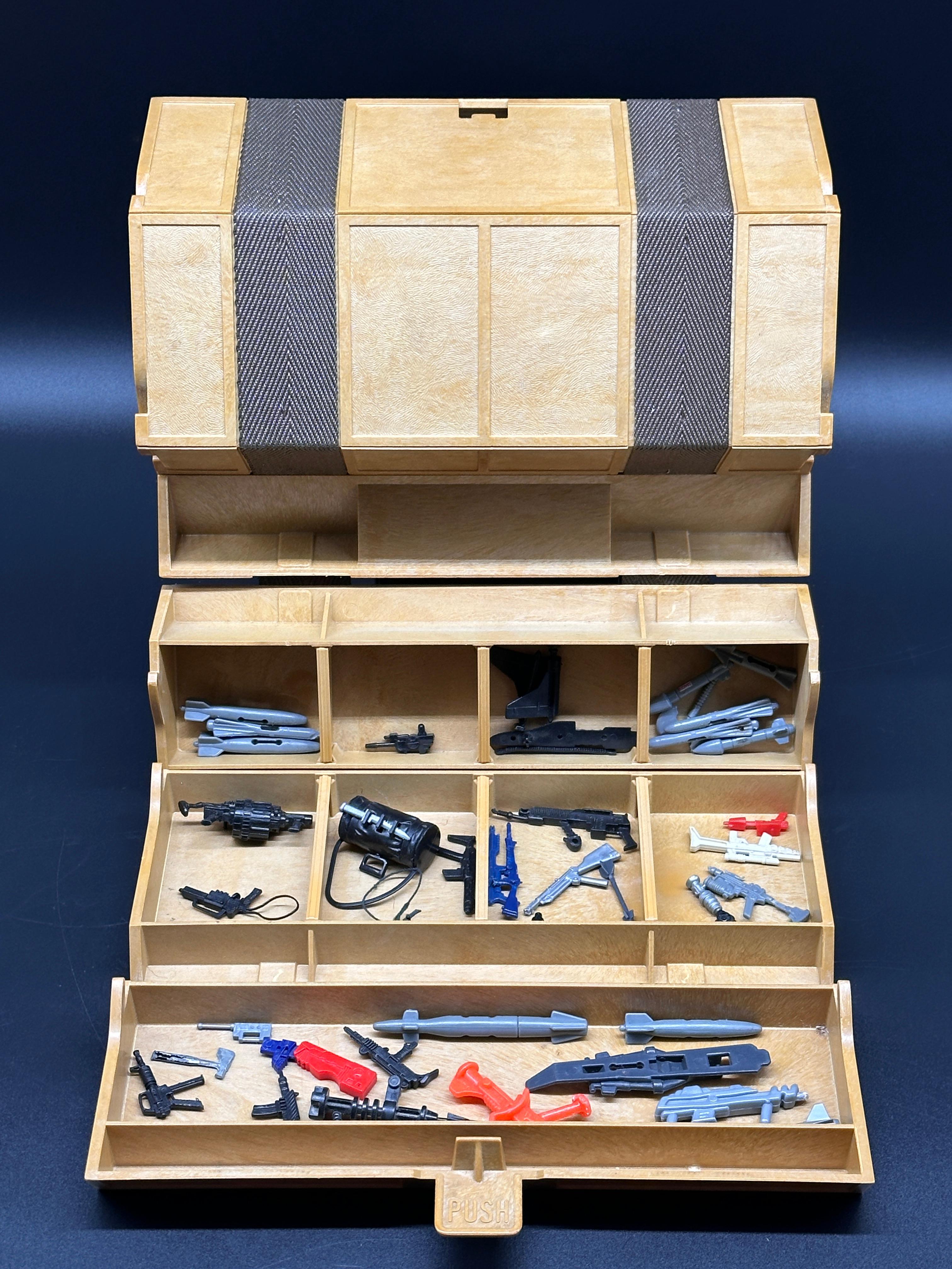 1973 Vintage RolyKit Rolling Storage Container and Misc. GI Joe Parts