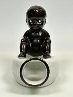 Black Americana Baby on Bed Pan (Occupied Japan)