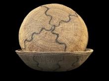 (2) Vintage Yanomami Hand-Woven Shallow Gathering Baskets