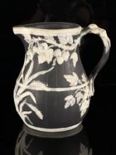 Artist-Signed Wedgwood Style Black and White Pitcher