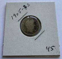 1905-S BARBER DIME COIN