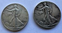 TWO PIECES OF 1942 WALKING LIBERTY HALF DOLLAR COIN