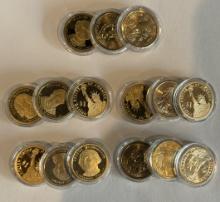 15 FAKE GOLD COINS - NO GOLD CONTENT FOR DISPLAY ONLY