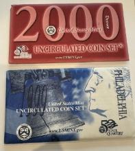 1999 - 2000 US MINT SILVER UNCIRCULATED COIN - PHILADELPHIA AND DENVER SET