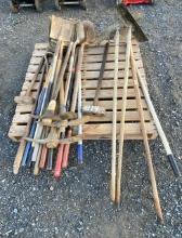 Sledge Hammer, Hoes, Rake, Various Yard Tools