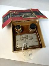 Used Craig 8-16mm Junior Splicer with Box 2 Bottles and Wood Base 1930s
