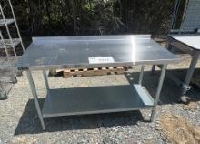 Stainless Steel Table with backsplash