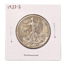 1933-S Walking Half Dollar ABOUT UNCIRCULATED