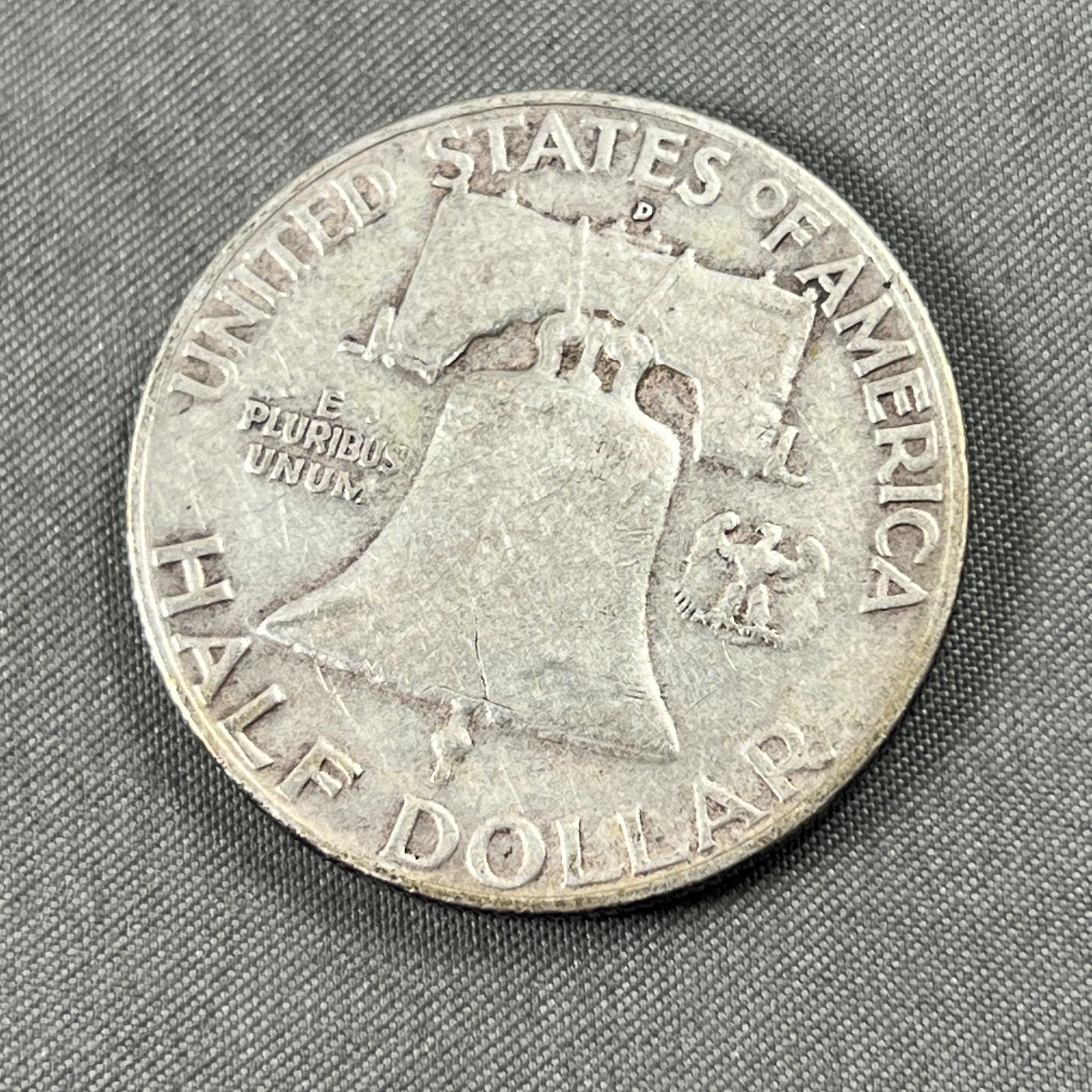 1959-D Franklin Half Dollar, 90% Silver