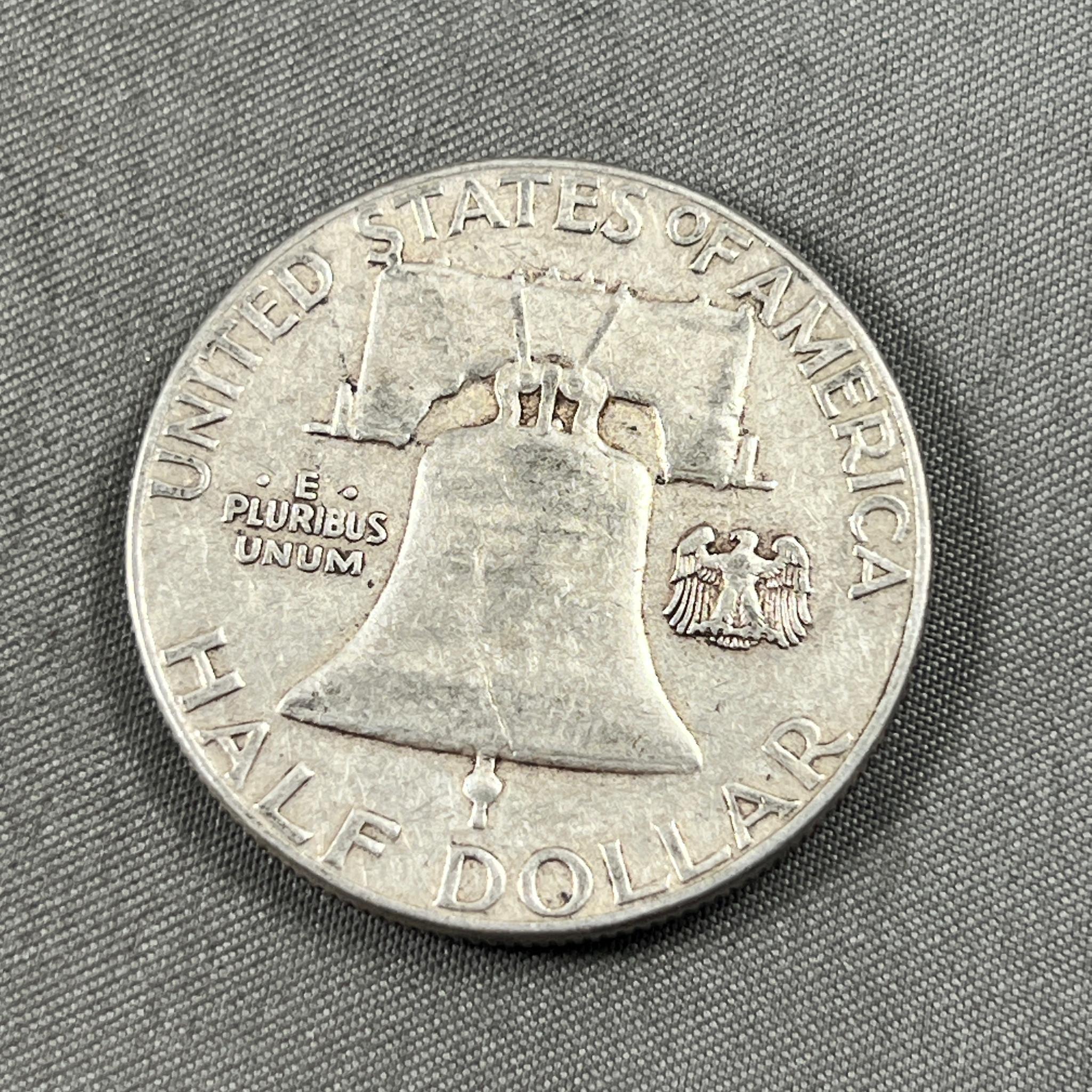 1959 Franklin Half Dollar, 90% Silver