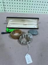 LOCAL PICKUP ONLY- Costume Jewelry, car and belt buckle
