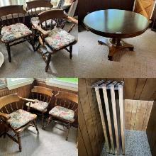 Dining Room table w/ 6 chairs, 4 leaves, see all pics