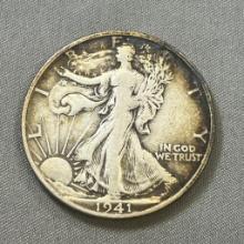 1941-S US Walking Liberty Half Dollar, 90% Silver