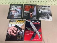5- Tactical Fighting books and Concealed Carry instructional books