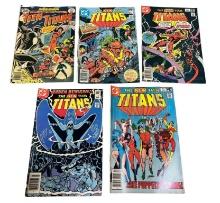 Teen Titans comic lot, Teen Titans no. 44 and 4- New Teen Titans nos. 5, 6, 9, 31