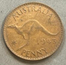1943 Australia One Penny coin