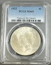 1923 Peace Dollar in PCGS MS65 Holder