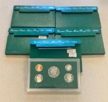 5- US Mint Proof Sets, 1994, (2) 1995, 1996, 1998, SELLS TIMES THE MONEY