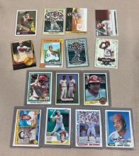 Johnny Bench lot of 15 w/ vintage Reds baseball