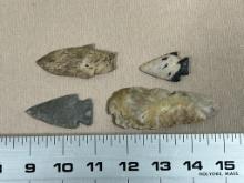 Arrowheads Artifacts Points 4 choice largest 3"