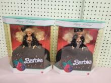 2- Happy Holidays Barbie's in original package