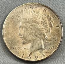1924 Peace Silver Dollar, 90% Silver