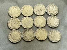 Liberty V Nickel Collection Starter, 1895, 1897, 1899, 1901, 1902, 1904, 1905, 1906, 07, 08, 10, 11