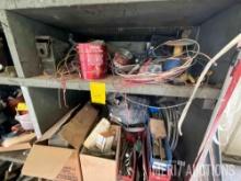 Contents of electrical supplies in right side of shelf