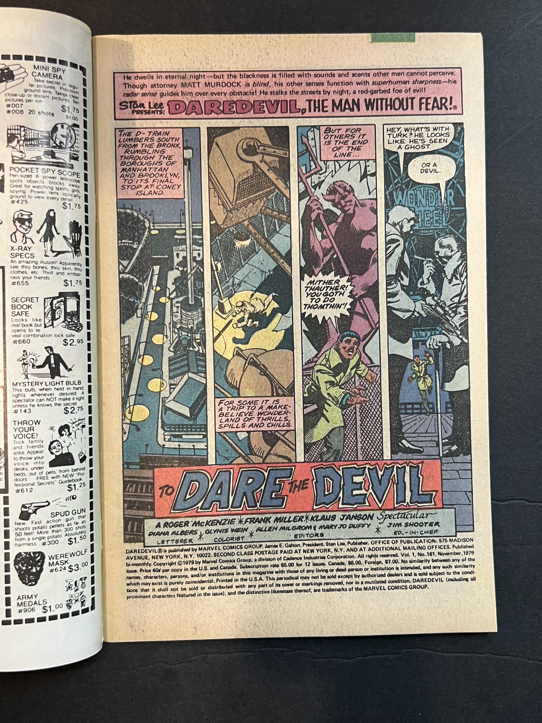 Daredevil #161 & #160 Marvel Comic Books