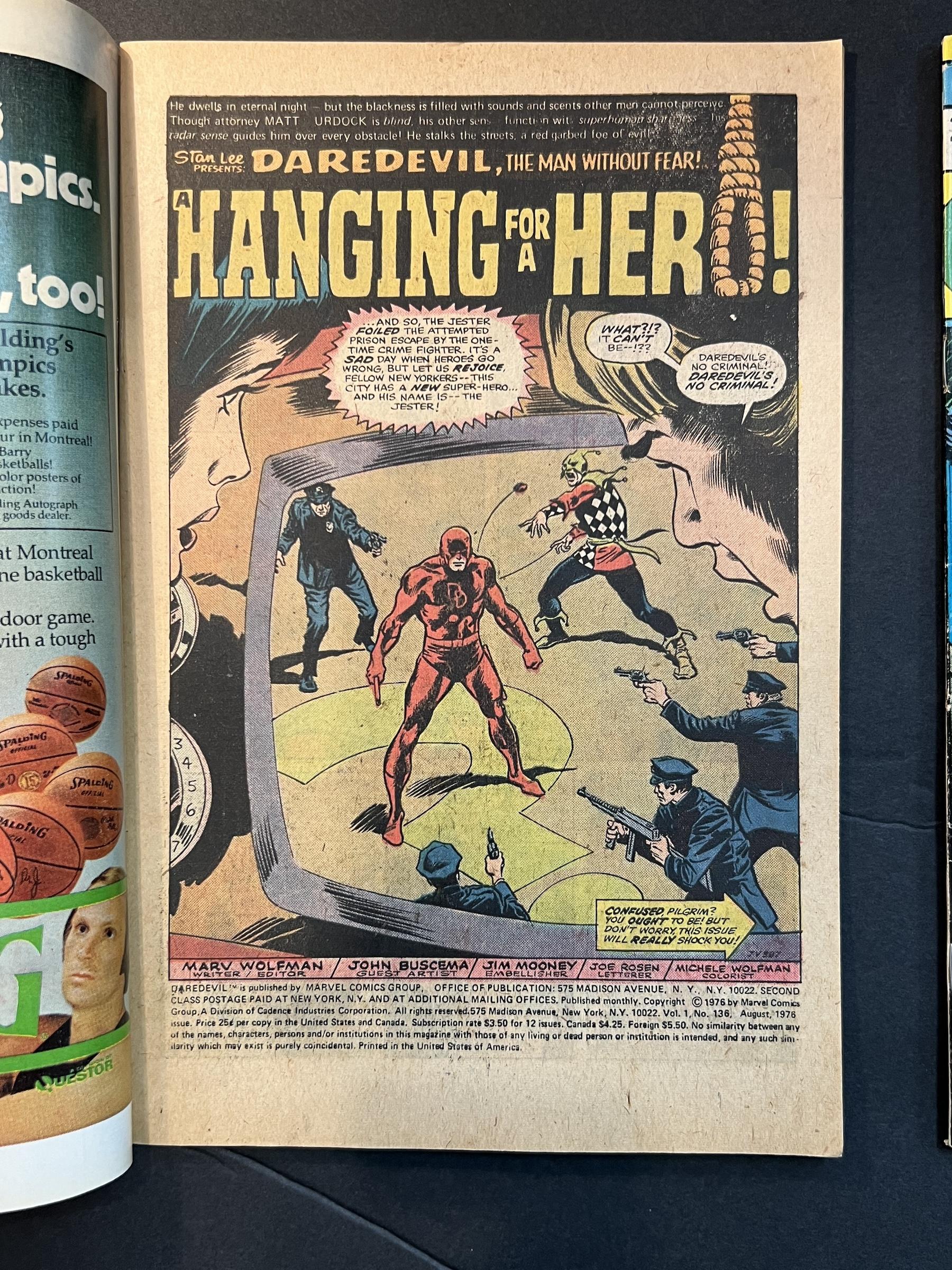 Daredevil #136 & #125 Marvel Comic Books