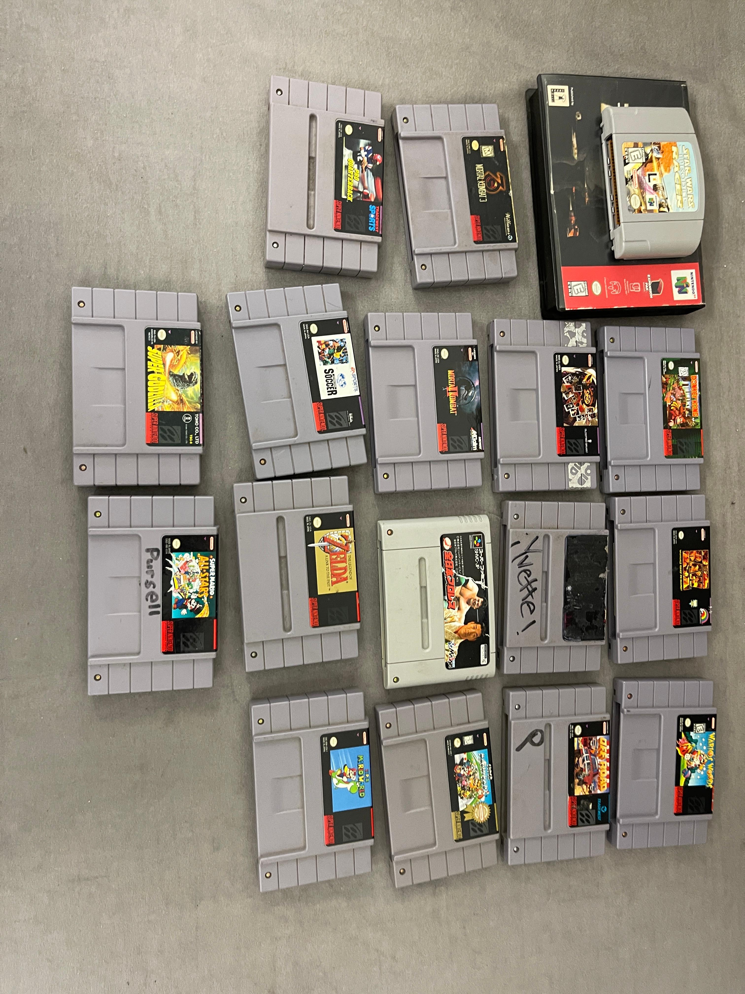 Vintage Super Nintendo Entertainment System Video Game Collection Lot