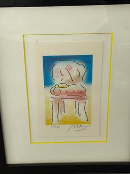 Peter Max 'Old Chair' Lithograph with Stamp Signed and Numbered in Pencil 115/280